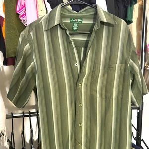 Green striped button up